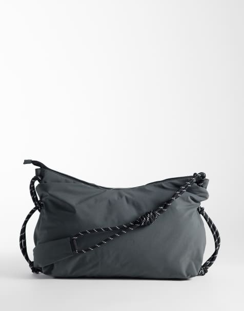 ASOS DESIGN sac bandoulière souple en nylon gris - view 1