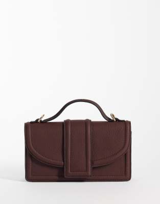 ASOS DESIGN - Sac bandoulière texturé - Chocolat-Brown