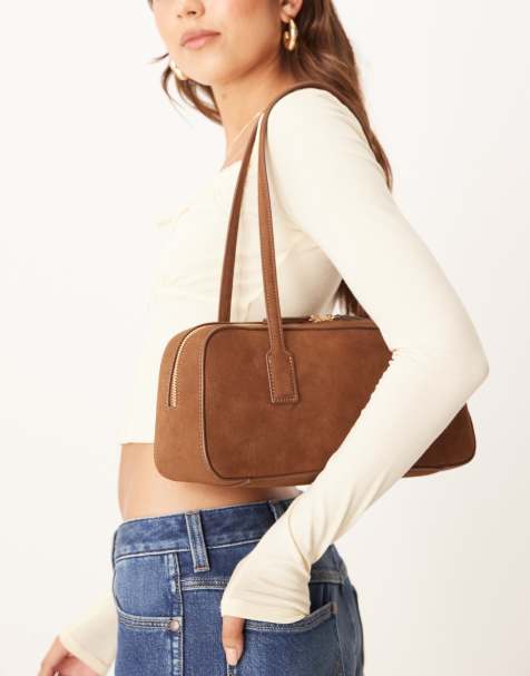 ASOS DESIGN - Sac bowling long en cuir texturé - Fauve - view 1