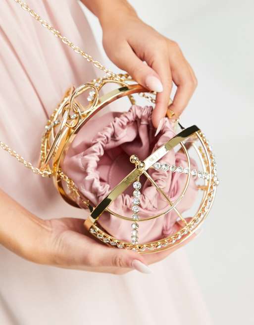 ASOS DESIGN - Sac cage en sphère avec strass - Doré, 2 de 4