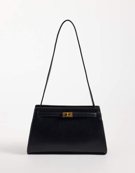 ASOS DESIGN sac porté épaule à détail fermoir noir - view 1