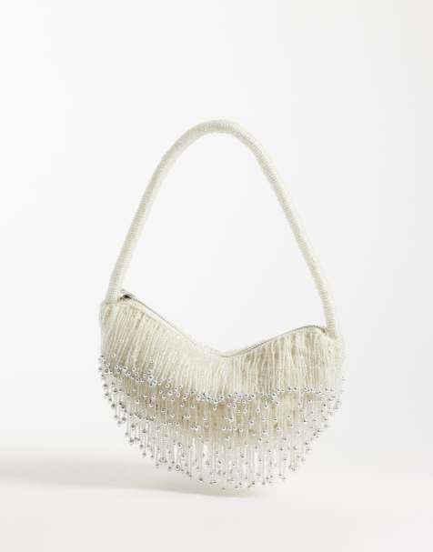 ASOS DESIGN - Sac porté épaule à franges ornementées - Crème - view 1