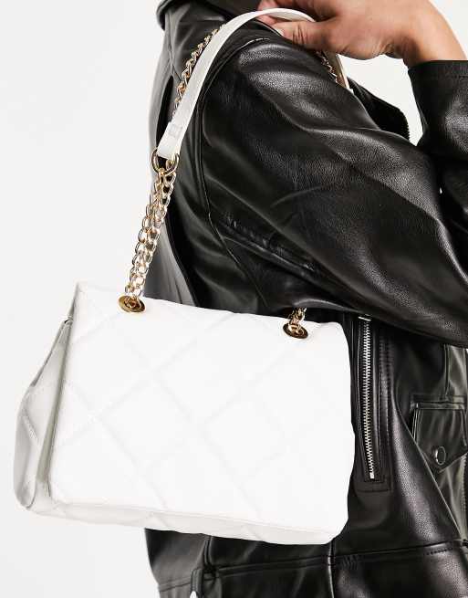 ASOS DESIGN - Sac porté épaule à matelassage losanges - Blanc