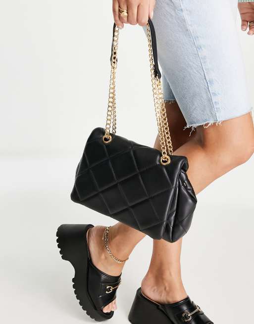 ASOS DESIGN - Sac porté épaule à matelassage losanges - Noir 