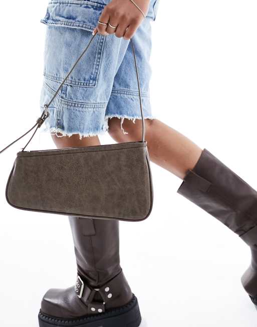 ASOS DESIGN - Sac porté épaule asymétrique avec boucle - Fauve délavé 