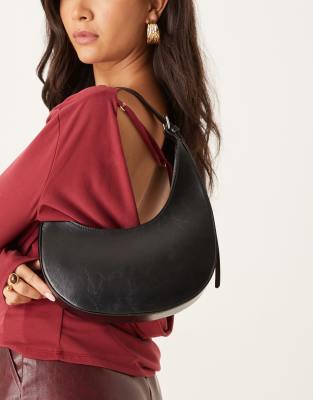 ASOS DESIGN - Sac porté épaule asymétrique avec boucle - Noir