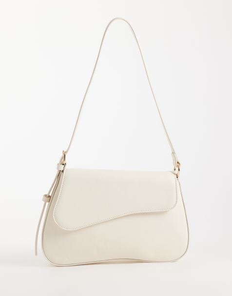 ASOS DESIGN - Sac porté épaule asymétrique avec rabat - Blanc - view 1