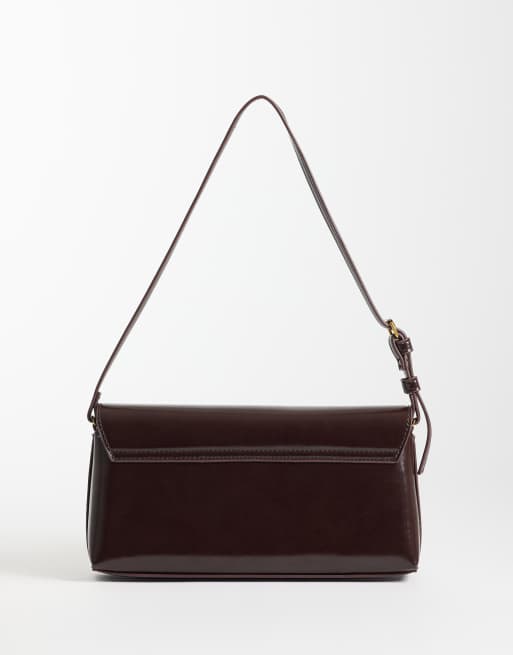 ASOS DESIGN - Sac porté épaule avec détail en métal doré - Chocolat, 4 de 4