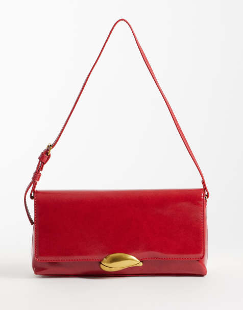 ASOS DESIGN - Sac porté épaule avec détails métalliques dorés - Rouge - view 1