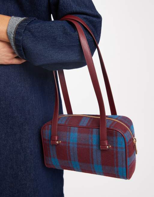 ASOS DESIGN - Sac porté épaule carré à carreaux - Bordeaux, 3 de 4