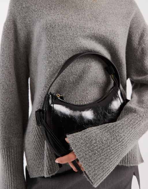 ASOS DESIGN - Sac porté épaule demi-lune à nœud latéral - Noir, 3 de 4