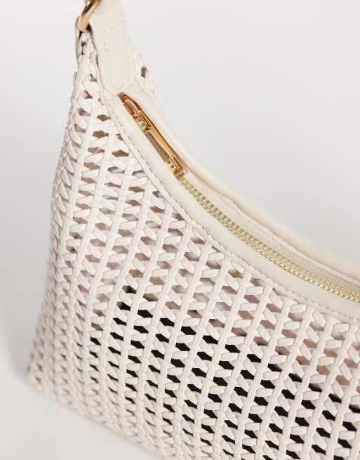 ASOS DESIGN - Sac porté épaule effet tressé style années 90 - Crème, 3 de 4
