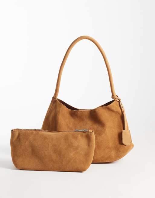 ASOS DESIGN - Sac porté épaule en daim avec pochette intérieure - Fauve, 5 de 5