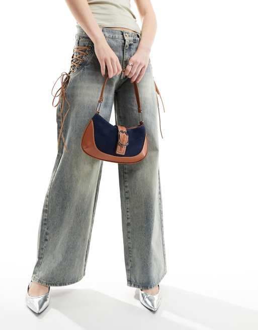 ASOS DESIGN - Sac porté épaule en denim foncé avec boucle ovale , 2 de 4