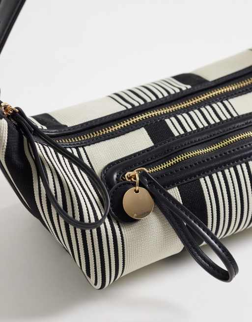ASOS DESIGN - Sac porté épaule en toile rayée - Noir et blanc, 3 de 4