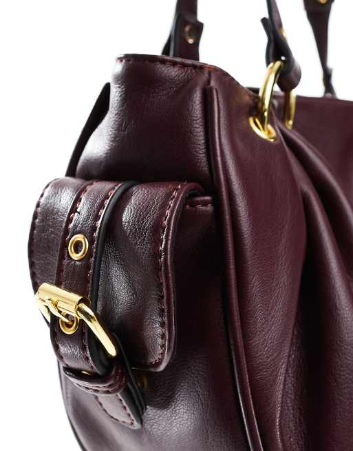 ASOS DESIGN - Sac porté épaule froncé avec anneaux - Bordeaux, 2 de 4