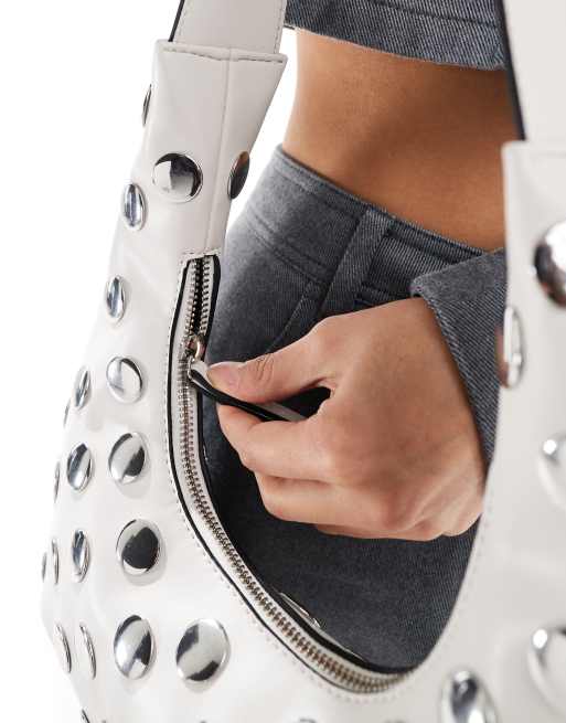 ASOS DESIGN - Sac porté épaule incurvé avec clous plats - Taupe, 2 de 4