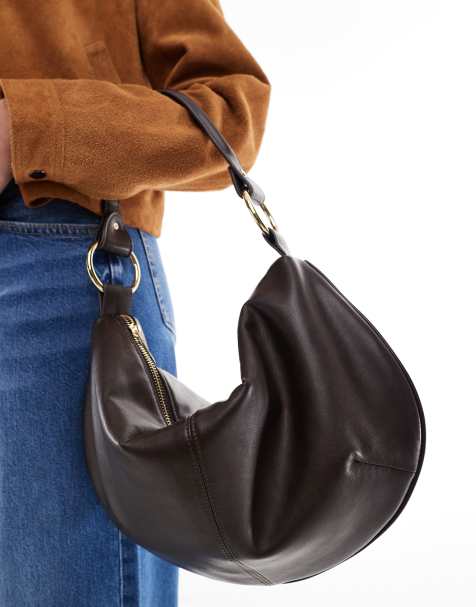 ASOS DESIGN - Sac porté épaule incurvé avec deux anneaux - Marron - view 1