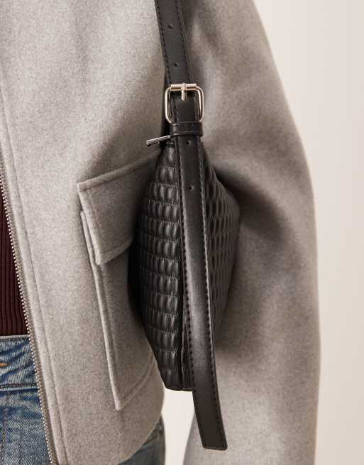 ASOS DESIGN - Sac porté épaule matelassé avec bandoulière à boucle - Noir, 4 de 4