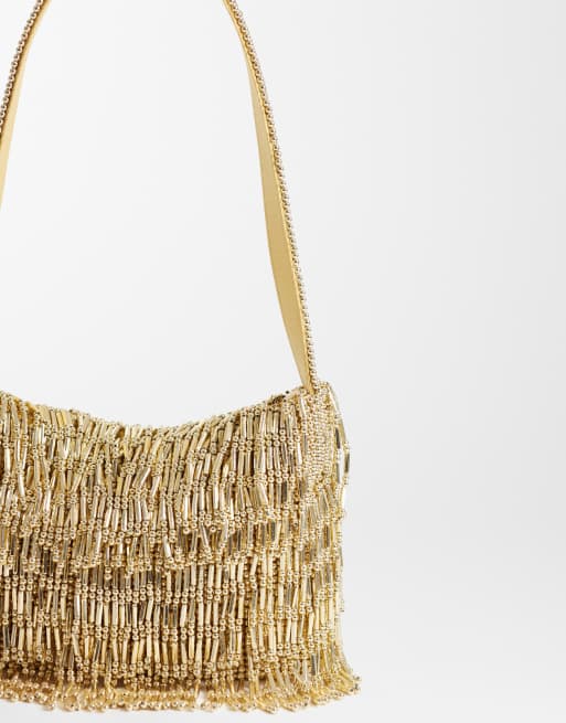 ASOS DESIGN - Sac porté épaule orné de franges - Doré, 3 de 4