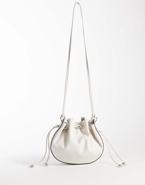 ASOS DESIGN - Sac sceau froncé porté épaule à lanières multiples et perles - Blanc cassé - view 1