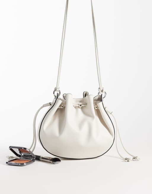 ASOS DESIGN - Sac sceau froncé porté épaule à lanières multiples et perles - Blanc cassé, 2 de 4