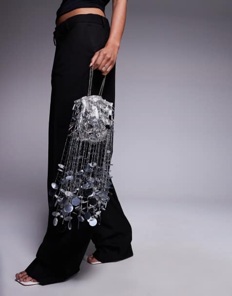 ASOS DESIGN - Sac seau orné de sequins à pampilles - Argenté - view 1