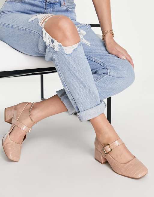ASOS DESIGN – Sadie – Mary-Jane-Schuhe in Beige mit Blockabsatz, 3 von 4