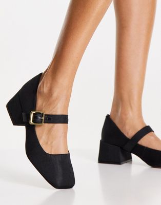 ASOS DESIGN – Sadie – Mary-Jane-Schuhe in Schwarz mit Blockabsatz