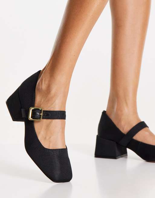 ASOS DESIGN – Sadie – Svarta Mary Jane-skor med blockklack