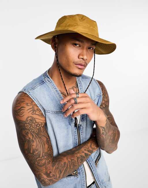 ASOS Design – Safari-Anglerhut in Tabak-Braun mit kontrastierender Kordel, 4 von 4