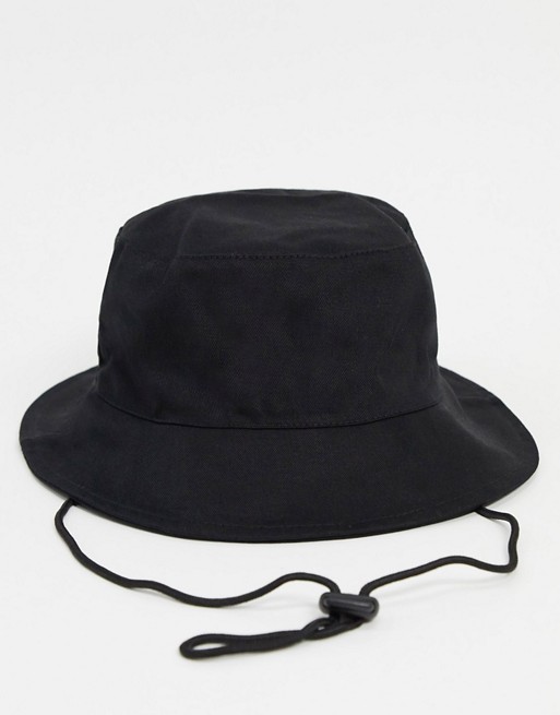 ASOS DESIGN safari bucket hat in black