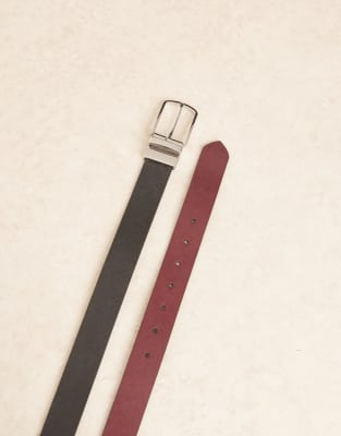 Asos Design Saffiano Leather Reversible Belt