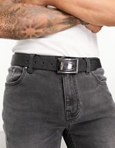 Calvin Klein Jeans round mono leather 35mm belt in black | ASOS