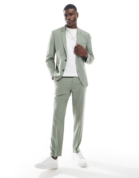 ASOS DESIGN sage green suit in slim fit - view 1