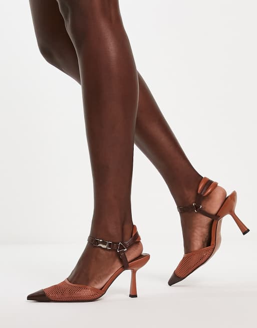 ASOS DESIGN – Sail – Jasnobrązowe buty na obcasie z siateczki, 3 z 4