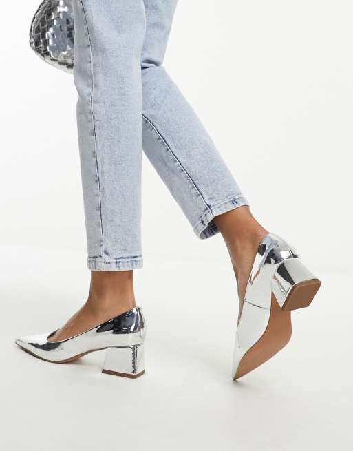 Asos block clearance heel court shoes