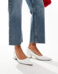 [ASOS DESIGN] ASOS DESIGN Saint block mid heeled shoes in white 37 WHITE