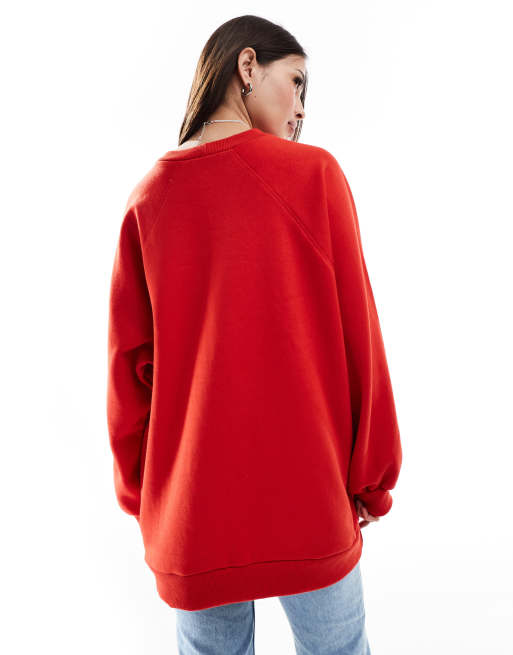 Red sweatshirt asos online