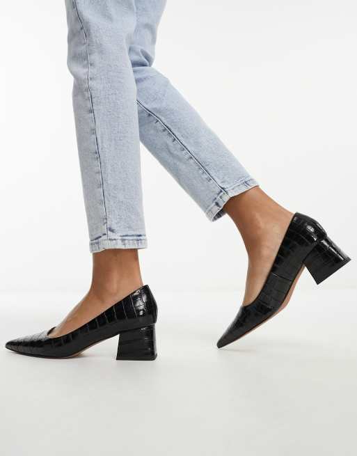 ASOS DESIGN - Saint - Schoenen met halfhoge blokhak in zwart , 3 van 4