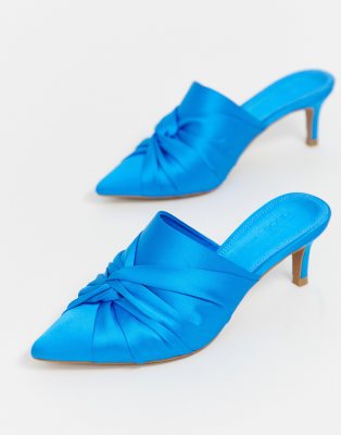 blue fluffy heels