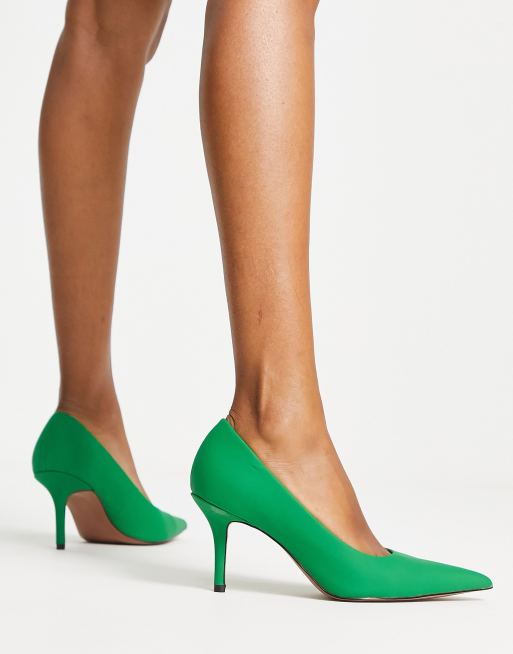 Green court on sale shoes mid heel