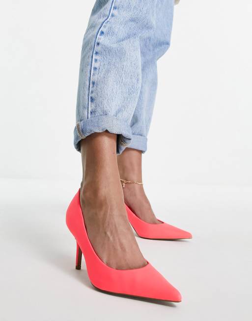 ASOS DESIGN – Salary – Pumps in Silber mit mittelhohem Absatz