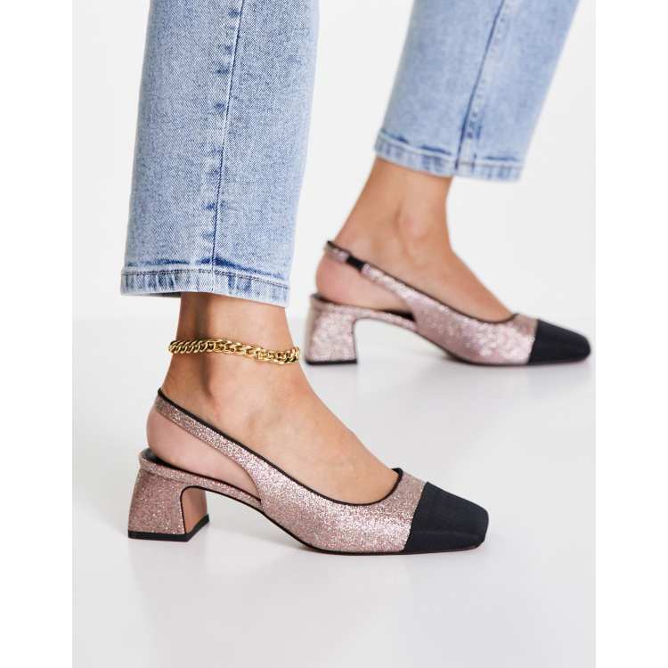 Scarpe chanel tacco largo sale