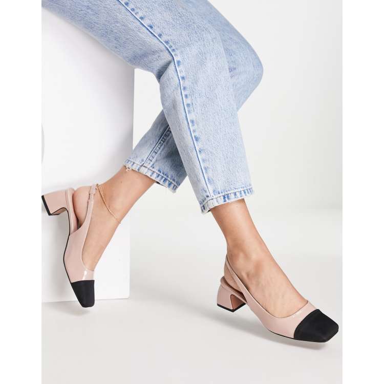 Block heeled shop sling back shoes