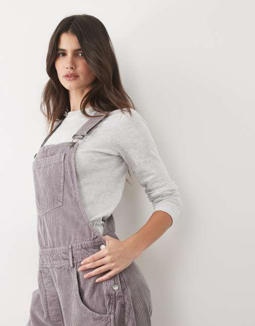 ASOS DESIGN salopette a gamba larga in velluto a coste taupe slavato, 2 di 4
