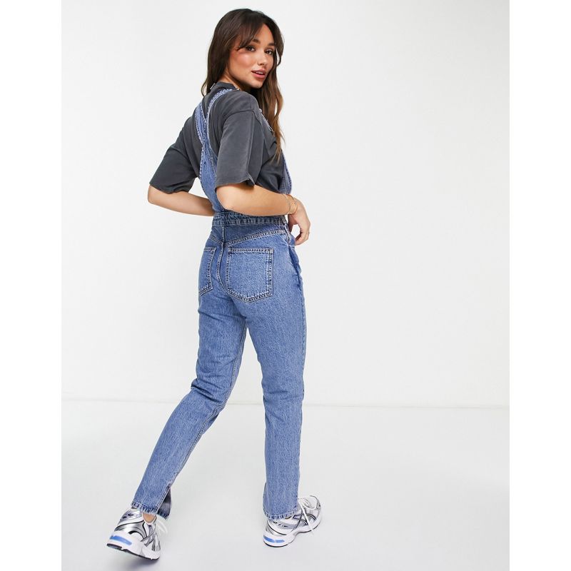 Salopette Donna DESIGN - Salopette di jeans anni '90 lavaggio medio con fondo con spacco