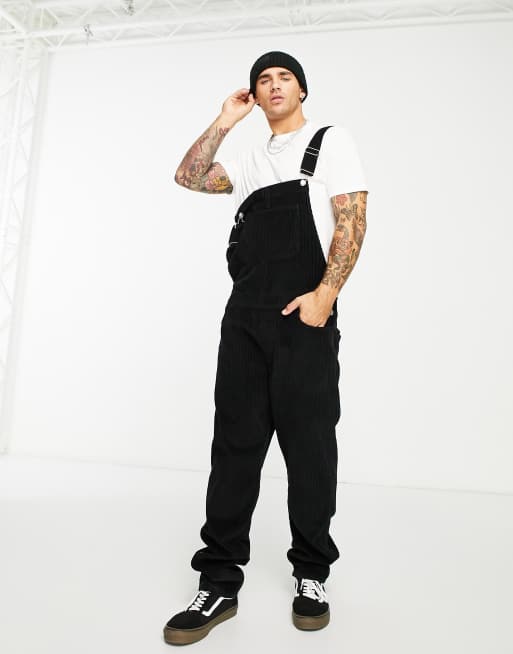 ASOS DESIGN - Salopette in velluto a coste nero