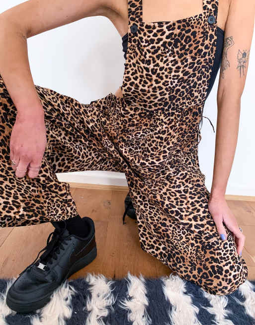 ASOS DESIGN - Salopette nouée sur les côtés - Imprimé animal naturel