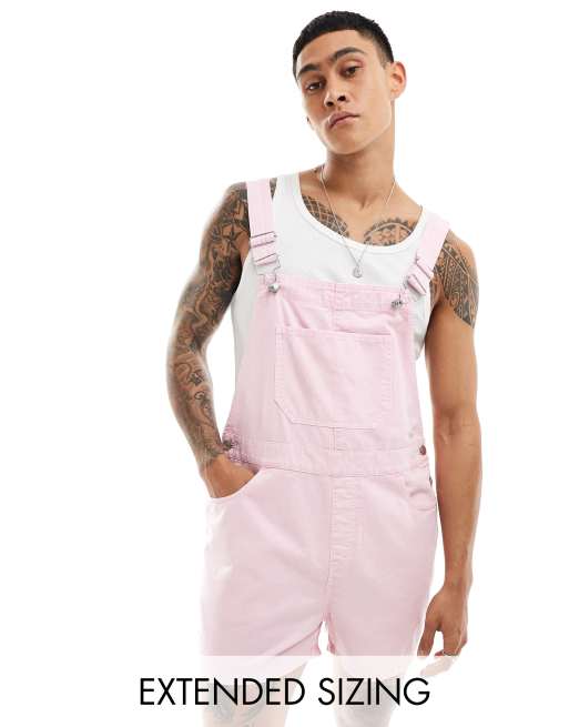 ASOS DESIGN - Salopette rosa chiaro taglio corto